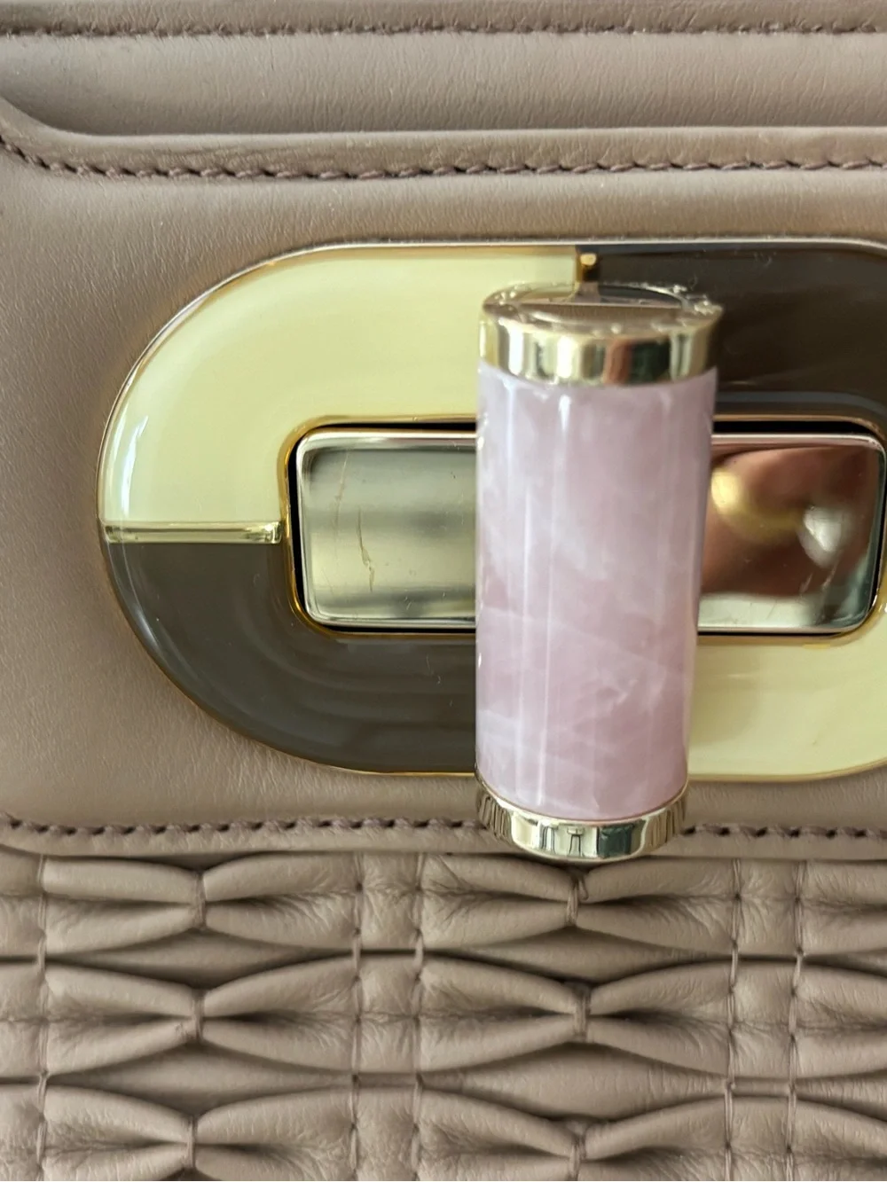 Bvlgari Beige Nappa Leather Plissé Handbag – Isabella Rossellini Collection